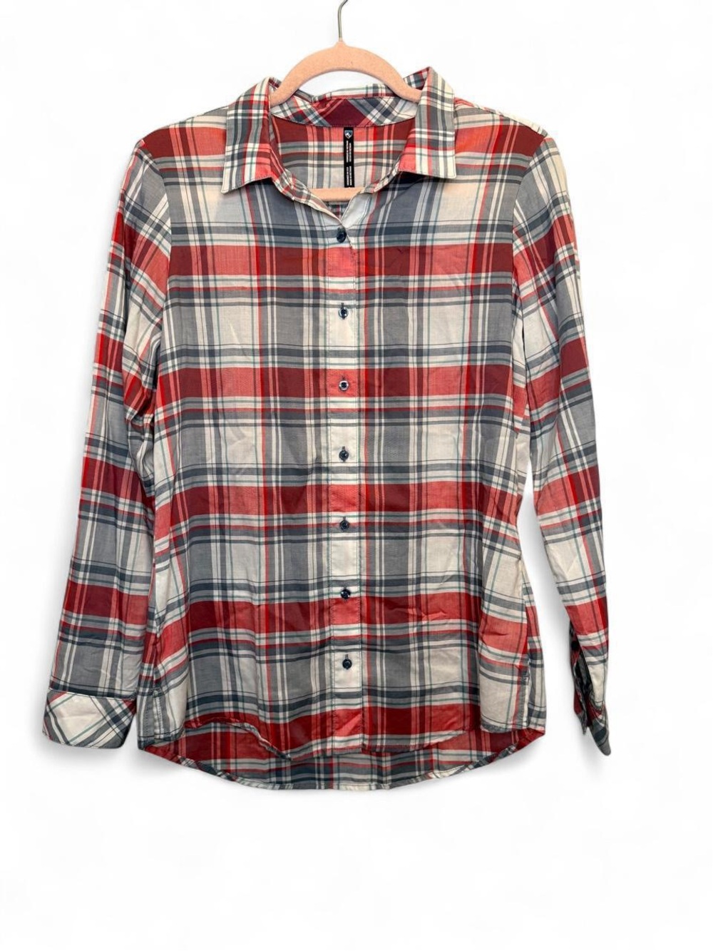 KÜHL Women’s Lexi 100% Tencel Plaid Button Down Shirt Size Small Gorpcore Light